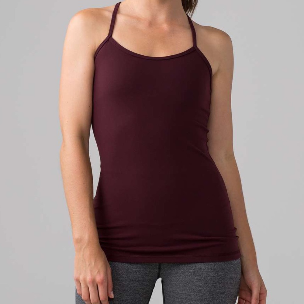 Lululemon Power Y Tank Maroon Bordeaux